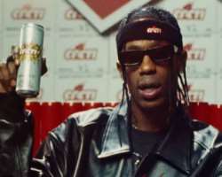 Travis Scott consuming alcohol
